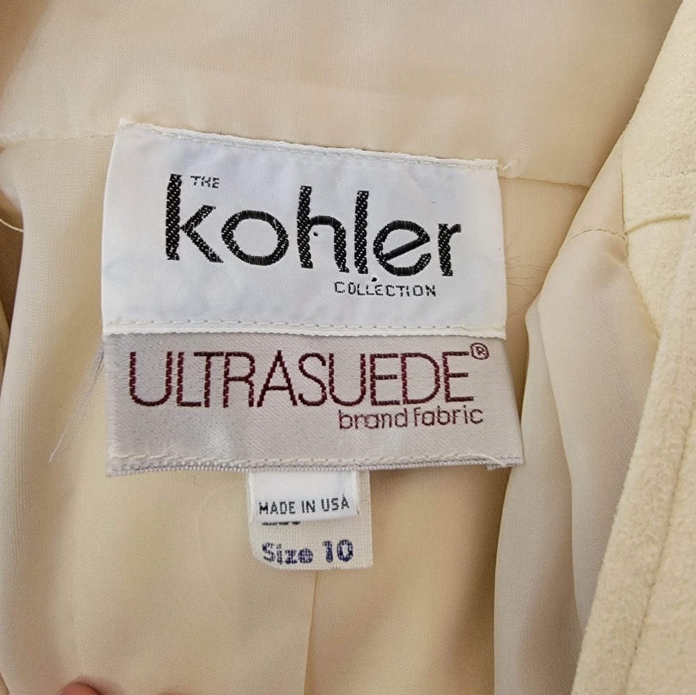 Vintage Kohler UltraSuede Snakeskin Trim Open Jacket Size 10 Union USA - Picture 4 of 15